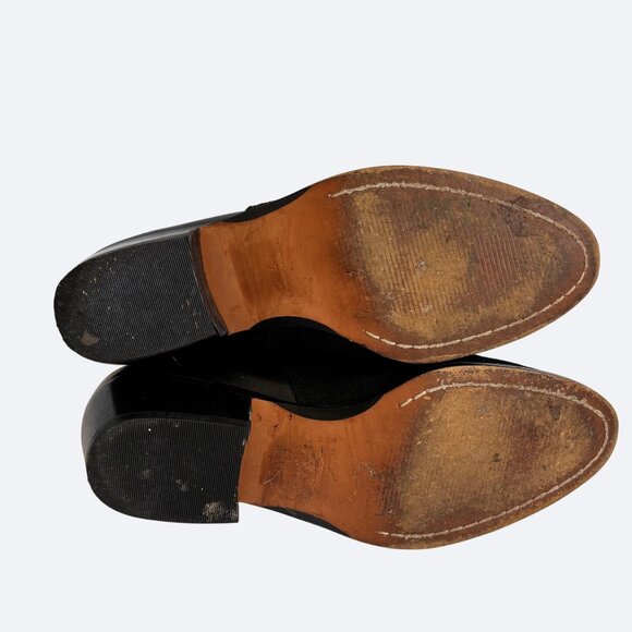 Madewell Womens Leather‎ Suede Ankle Boots Size 7 Black Heel Bootie - Picture 6 of 11